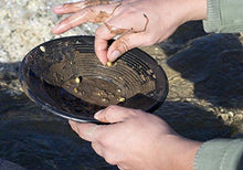 2 Dual Riffle Black Gold Pans | 12" Gold Pan | 10" Gold Pan | Treasure Bag and 5 Glass Gold Vials
