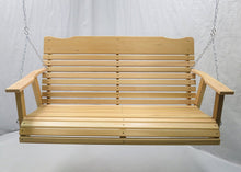 4' Natural Cedar Porch Swing, Amish Crafted - Includes Chain and Springs