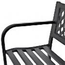 Steel 2 Seater Bench All Weather Patio Pool Black Metal Furniture For Garden Set