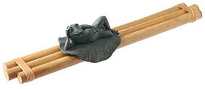 Bamboo Accents Zen Garden Water Fountain Spout, 12 Inch Base with Frog Figurine, Includes Submersible Pump Kit, Great for Outdoor Relaxation.