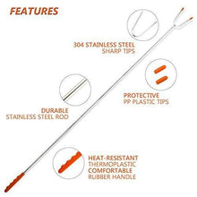 GikPal Marshmallow Roasting Sticks, 6 Pack Extending Stainless Steel Smores Skewers and Hot Dog Forks with Extra Long 45&rsquo;&rsquo; Telescoping Rotating Forks for BBQ Camping, Campfire, Fire Pit and Bonfire (45)
