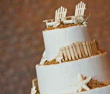 3 Adirondack Chairs Natural Cake Top Beach Theme Wedding by Darice