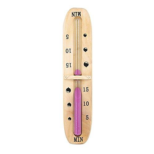 ALEKO WZ05A Wall Mounted 15 Minute Pink Sand Timer for Sauna Handcrafted from Finnish Pine