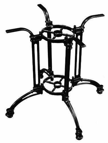 ATC Andalusia Black Cast Aluminum Special 4-Leg Table Base, Bar Height, Accommodates Umbrella, 30" L x 30" W x H