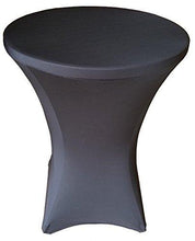 32 Round x 43&quot; Tall Spandex Fitted Table Cover for Folding Bar Height Tables (Black)