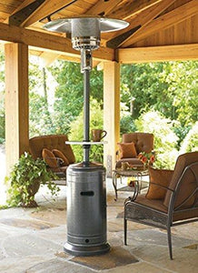 AZ Patio Heaters HLDS01-WCBT Tall Patio Heater with Table, 87-Inch, Hammered Silver