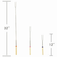 Marshmallow Roasting Sticks, Extendable BBQ Forks (8 Pack) by Buyplus Telescoping Barbecue Stainless Steel Grill Sticks with 10 Bamboo Skewers, Suitable for Fire Pit, Camping, Campfire, Free Bag