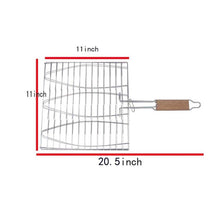 BBQ WINJ Grilling Basket&#xFF0C;trying basket Stainless Steel Triple BBQ Basket Fish Basket BBQ Net&#xFF0C;Suitable for Outdoor and Indoor Barbecue,(20.5&rdquo;X11&quot;X0.63&quot;) Sliver