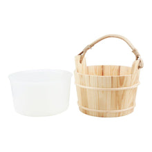 Sauna Accessory Handmade 6L Wooden Bucket and Ladle with plastic Liner For SaunaandSPA