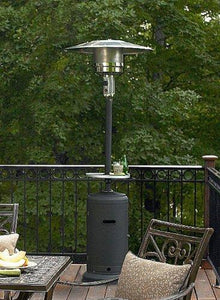 AZ Patio Heaters HLDS01-WCBT Tall Patio Heater with Table, 87-Inch, Hammered Silver