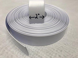 2&quot; Wide Vinyl Strap for Patio Pool Lawn Garden Furniture 20&#39; Roll ________________ Make Your Own Replacement Straps. PLUS - 20 Free Fasteners! (201 White)