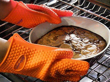 BBQ Gloves, Oven Mitts Heat Resistant, Barbecue Gloves Heat Resistant For Protect Your Hands from Grilling, Baking, Smoking, Cooking- 1 Size Fits Most of All(Orange) - FDA Approved Oven Gloves Heat Re