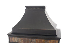 Sunjoy 35.4" x 23.6" x 56.6" Elson Slate and Steel Fireplace - Black Bronze, Large
