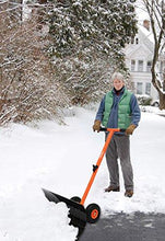 Snow Shovel, Ohuhu Adjustable Wheeled Snow Pusher, Heavy Duty Rolling Snow Plow Shovels, Efficient Snow Plow Snow Removal Tool【UPGRADED VERSION】