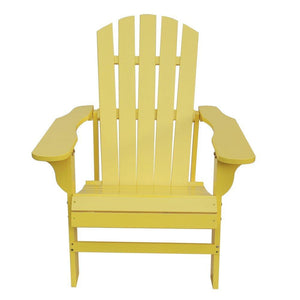 AZBRO Outdoor Wooden Adirondack Chair Lawn Patio Deck Garden Furniture, Lemon Yellow