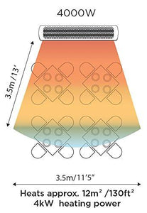 Bromic Tungsten Smart Electric Patio Heater, 4000-watt, White