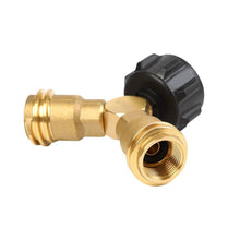 XHome Propane Y-Splitter Tee Adapter Connector 100% Solid Brass with 1-Male QCC and 2-Female QCC for BBQ grill, Heater, Propane appliances