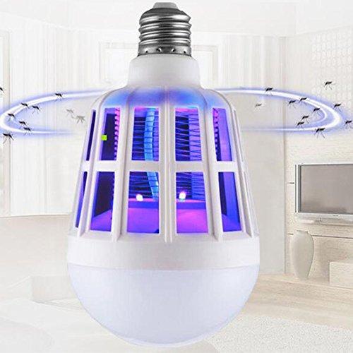 2 in 1 Bug Zapper LED Bulb, E27 15W Mosquito Killer Lamp, Pest Control Light Bulbs for Indoor Home Garden Patio Backyard