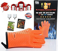 Cooking and Grilling Gloves for The Pro Chef|Extreme Cool and Heat Resistant|Oven Mitts for BBQ Smokers and Grillers.Washable Cotton Lining|Insulated|Waterproof| 2 Bonuses - 2 Sticky Hooks + eBook