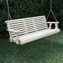Porchgate Amish Heavy Duty 800 Lb Rollback Console Treated Porch Swing With Hanging Chains (Unfinished)