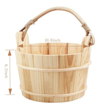 Sauna Accessory Handmade 6L Wooden Bucket and Ladle with plastic Liner For SaunaandSPA