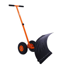 Snow Shovel, Ohuhu Adjustable Wheeled Snow Pusher, Heavy Duty Rolling Snow Plow Shovels, Efficient Snow Plow Snow Removal Tool【UPGRADED VERSION】