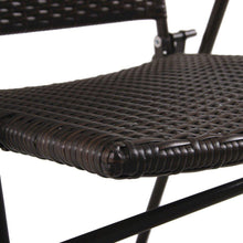 PHI VILLA Patio Rattan Folding Chair Indoor Outdoor Wicker Chair, 2 Pack