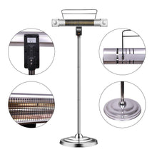 Sundate Electric Patio Heater, Infrared Heater with 2 LED Lights and Remote Control, Indoor/Outdoor Standing Heater, TH15LR