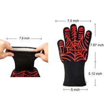 Acmind BBQ Grilling Cooking Gloves, 932&deg;F Heat Resistant Kitchen Oven Mitts Gloves, Barbecue Gloves for Men Women, 13&quot; Long for Extra Forearm Protection, 1 Pair, Red Silicone Insulated