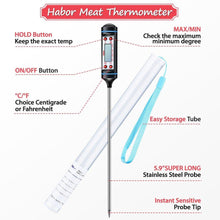 Meat Thermometer, Habor Digital Meat Thermometer[5.9 Inch Long Probe] with Instant Read, LCD Screen, Hold Function for Kitchen Cooking Food Grill BBQ Meat Candy Milk Water