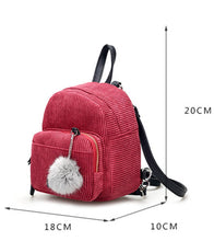 Basilion Cloth Fabric Ladies Backpack Mini Student Bags Casual Shoulder Bag