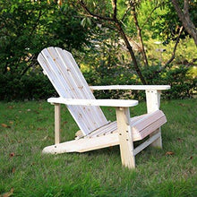 Songsen Outdoor Log Wood Adirondack Lounge Chair Patio Deck Garden Furniture - Natural