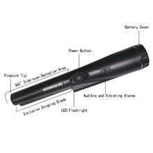 Black Metal Detector, IP65 WaterProof, Pin Pointer Probe Waterproof HandHeld Pinpointer with Holster Treasure Hunting Unearthing Tool Accessories Buzzer Vibration Automatic Tuning, Gifts for Guys