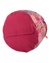 Pouffe Indian Ottoman Pouf Cover Pink Decorative Foot Stool Covers Handmade Round Cotton Pouf Ottomans Comfortable Embroidered PatchWork Traditional Home D&eacute;cor Living Room Floor Cushion By Rajrang