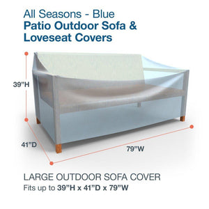 Budge All-Seasons Outdoor Patio Sofa Cover, Large (Blue)