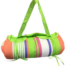 Beach Mat WITH Pillow - Rolls up Beach Mat with Carry Strap and Pillow 32x72 inch (Stripe Multi Color)