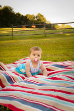 Clara Clark 58" x 78" Camping Beach Picnic Outdoor Blanket, X-Large, Red/Blue/Beige
