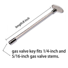 Onlyfire Products Handle Replacement Gas Valve Key for 1/4" and 5/16" Turn Ball Valve ,8",Chrome