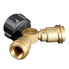 Propane Y Splitter Tee Adapter Connector, Brass Propane Tank Adapter Gas Fitting with 1-Male QCC and 2-Female QCC Fits for Newer ACME and Older POL Thread for Most BBQ grill, Heater, Stove, Camper
