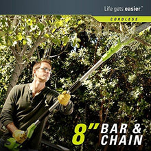 Greenworks 8-Inch 40V Cordless Pole Saw, 2.0 AH Battery Included 20672