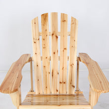 Wooden Adirondack Chair Painted With Clear Lacquer With Adjustable Footstool