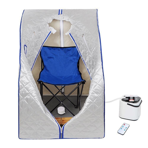 AW Portable Large Chair Silver Personal Therapeutic Steam Sauna SPA Detox Weight Loss Indoor