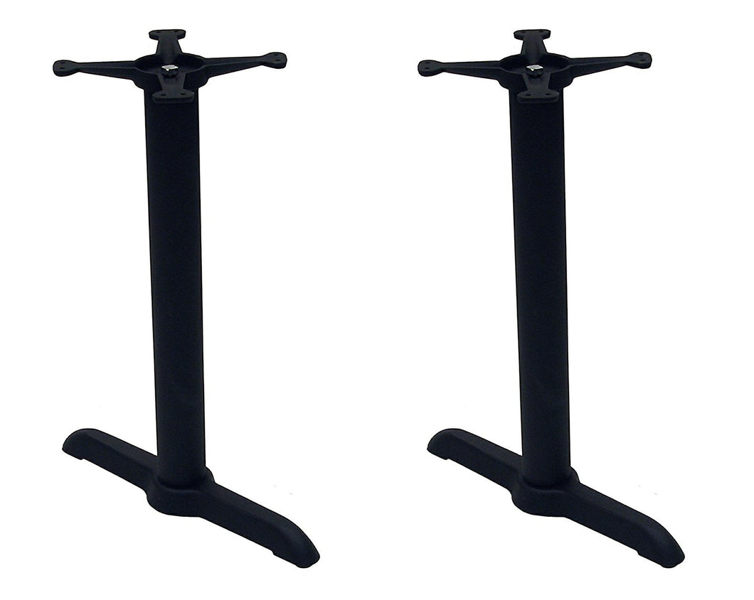 ATC B-Series Black Indoor Cast Iron Table Base with Two Columns and 2 13" Spyders, 22" L x 5" x 28" H