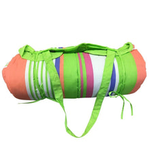 Beach Mat WITH Pillow - Rolls up Beach Mat with Carry Strap and Pillow 32x72 inch (Stripe Multi Color)