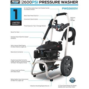 Pulsar Products PWG2600V 2600PSI Gas Powered Pressure Washer