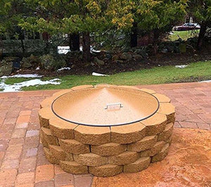 37&quot; Round Steel Metal Fire Pit Campfire Ring Cover Snuffer Lid