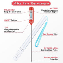 Meat Thermometer, Habor Digital Meat Thermometer[5.9 Inch Long Probe] with Instant Read, LCD Screen, Hold Function for Kitchen Cooking Food Grill BBQ Meat Candy Milk Water