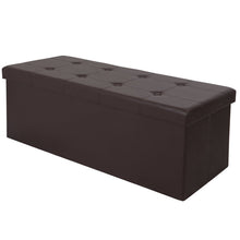ZENY Faux Leather Folding Storage Ottoman Seat Bench Footrest Seat (Brown)