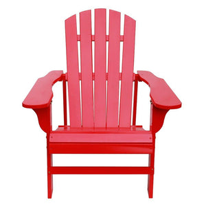 AZBRO Outdoor Wooden Adirondack Chair Lawn Patio Deck Garden Furniture, Red