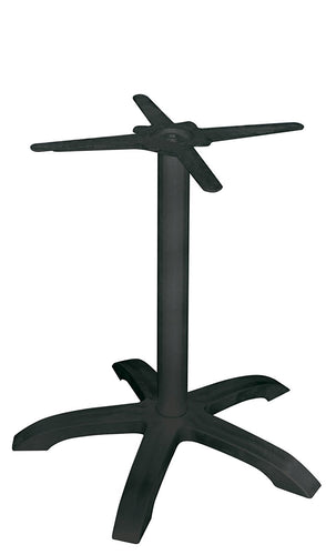 ATC Jennifer-5 Black Pepper Powder-Coated Cast Aluminum Table Base, Bar H, 27" L x 27" W x 42" H